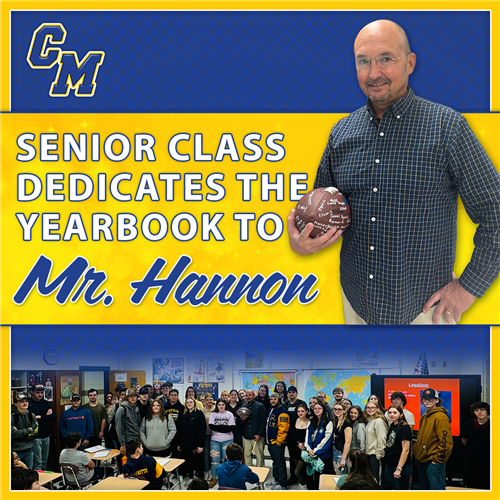 Senior Class dedicates the yearbook to Mr. Hannon
