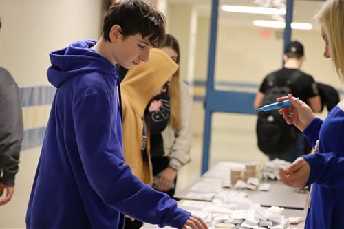 Students select ice cream